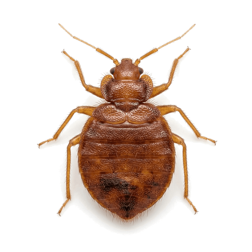 Technician applying targeted bed bug treatment in a bedroom
