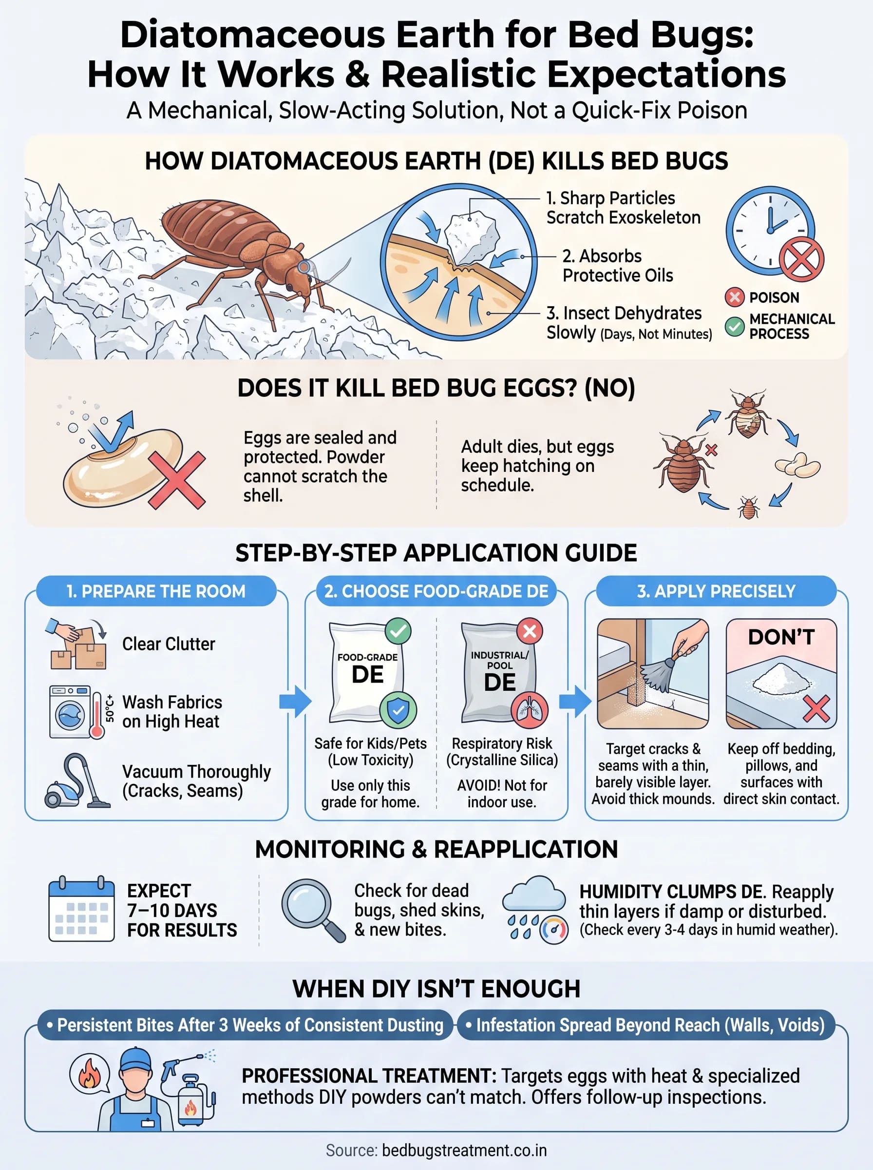 diatomaceous earth for bed bugs infographic
