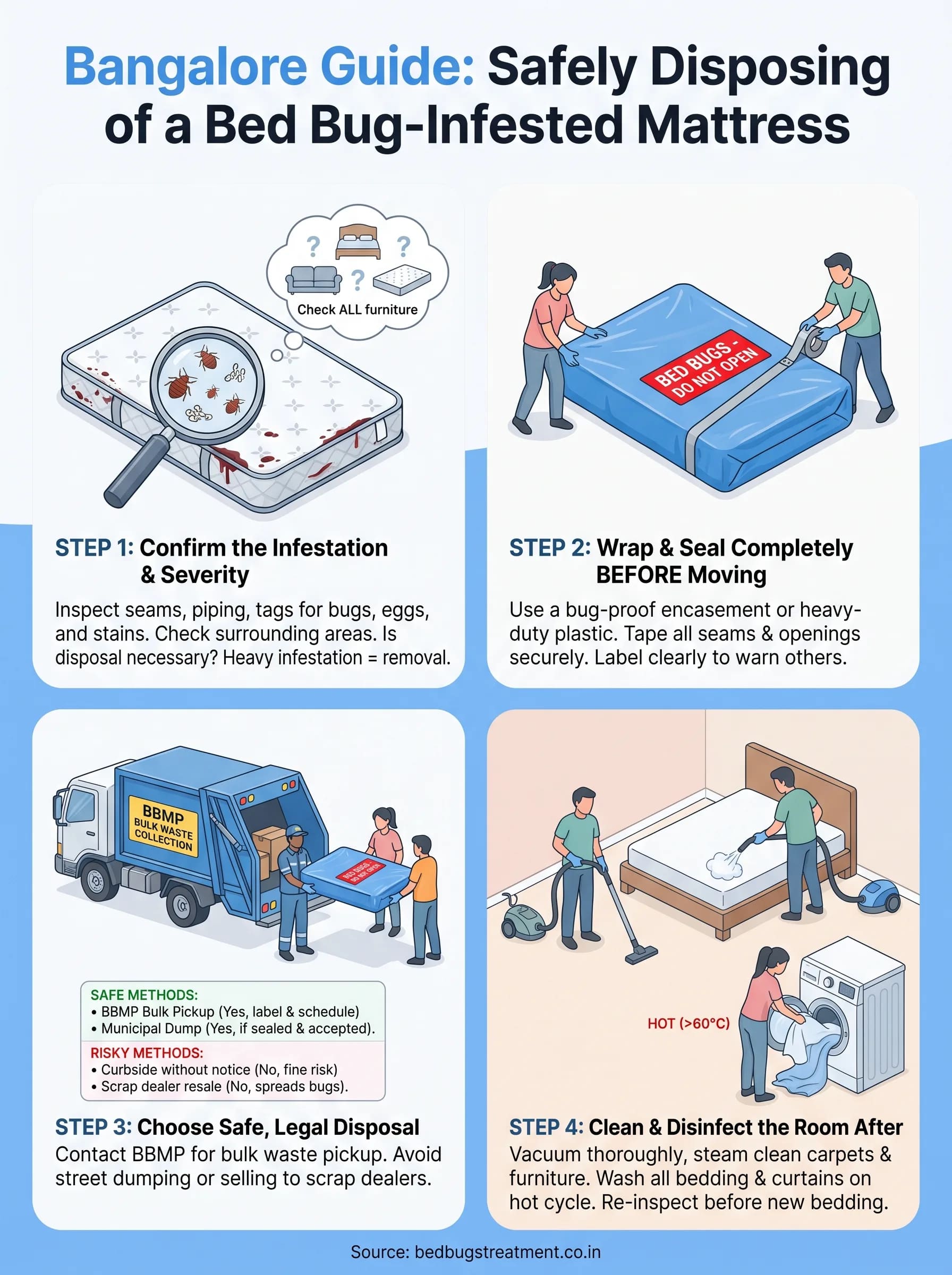 how to dispose of a mattress with bed bugs infographic