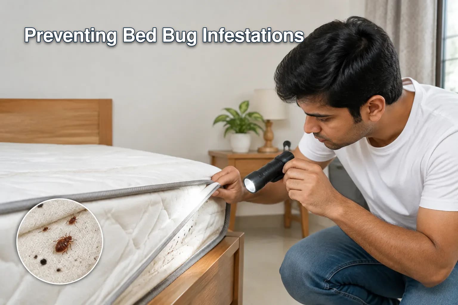 Illustration differentiating bed bug bites from mosquito and flea bites.