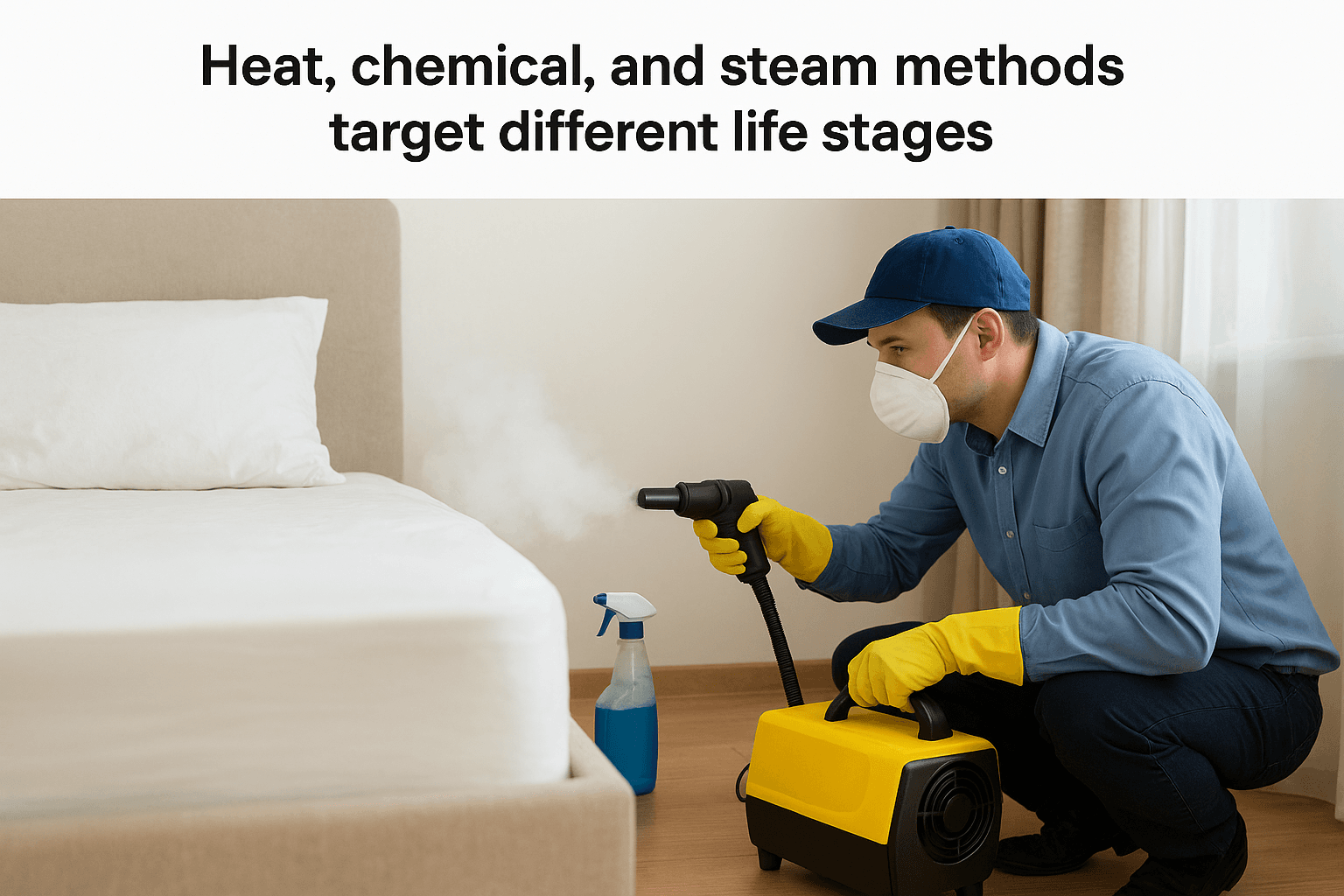 Heat, chemical, and steam methods target different life stages