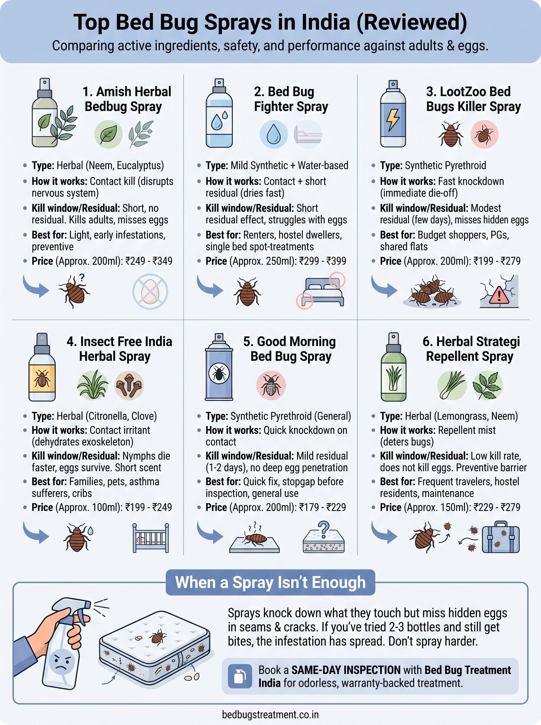 bug spray for bed bugs infographic