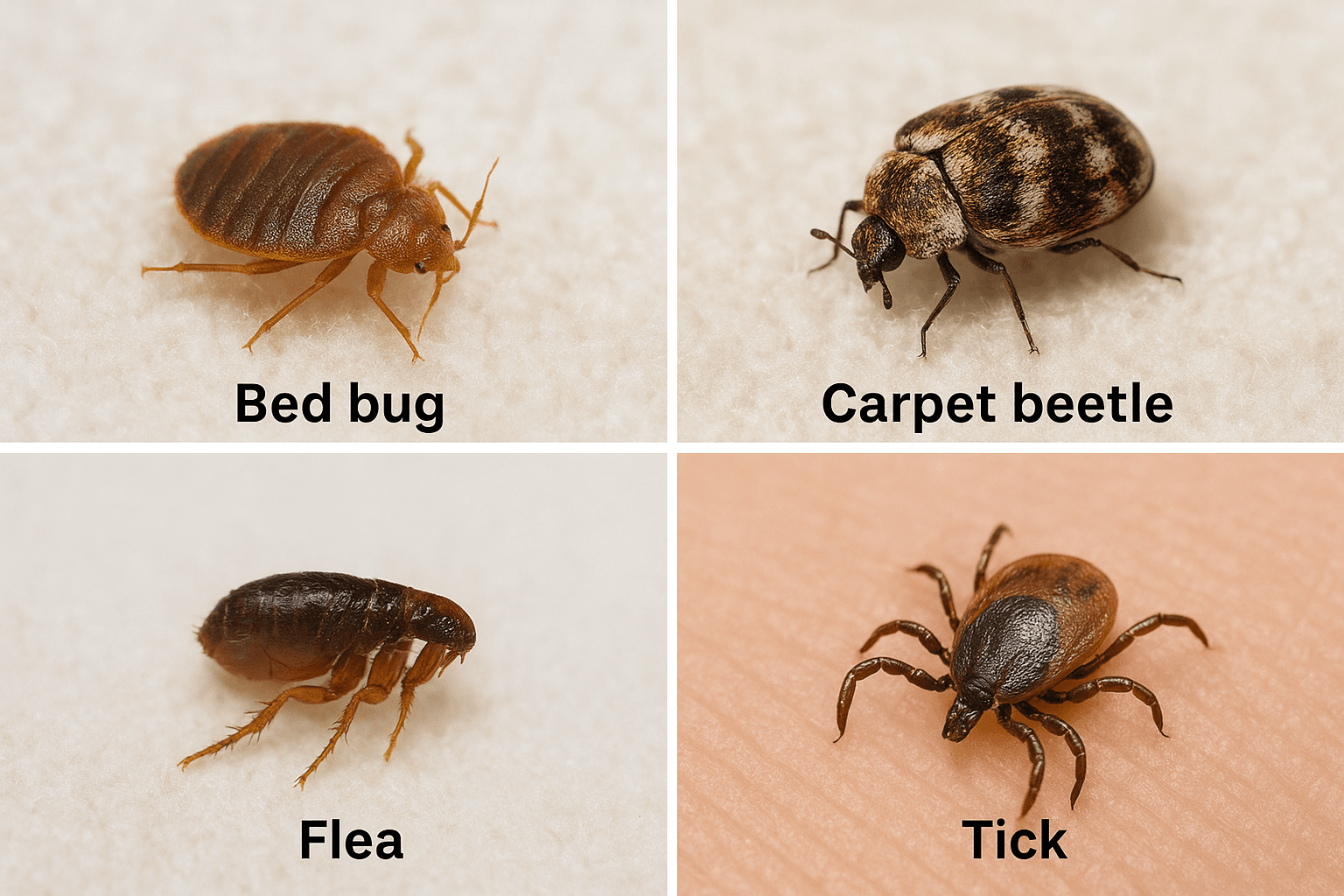 Bed bugs vs look-alike pests in photos