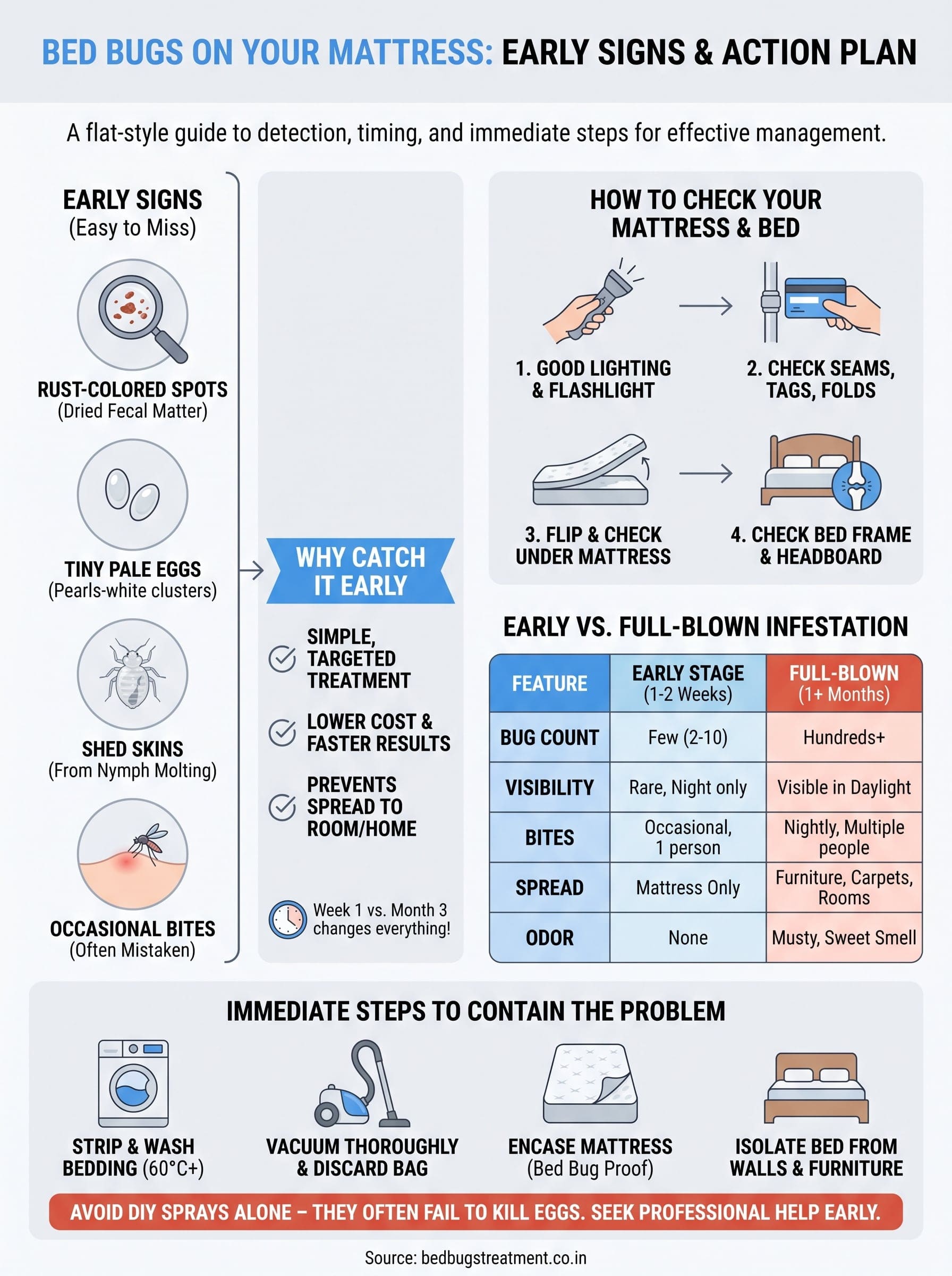 bed with bed bugs infographic