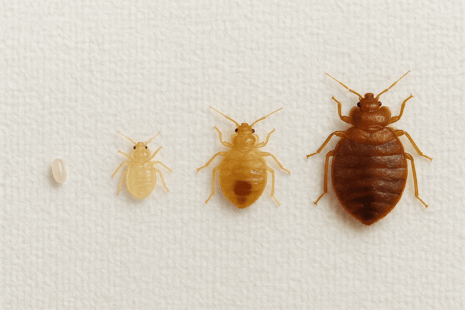 What bed bugs look like at every life stage
