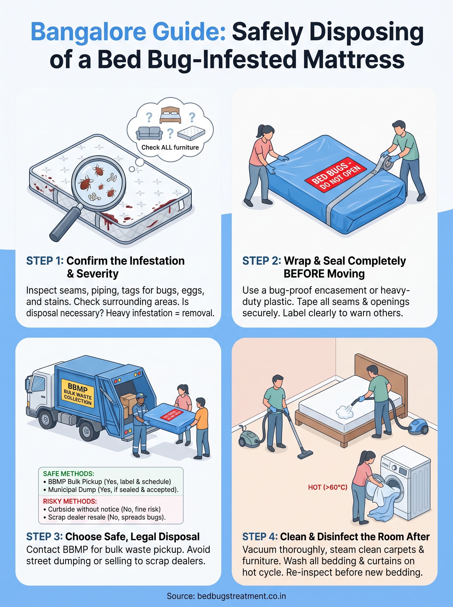 how to dispose of a mattress with bed bugs infographic