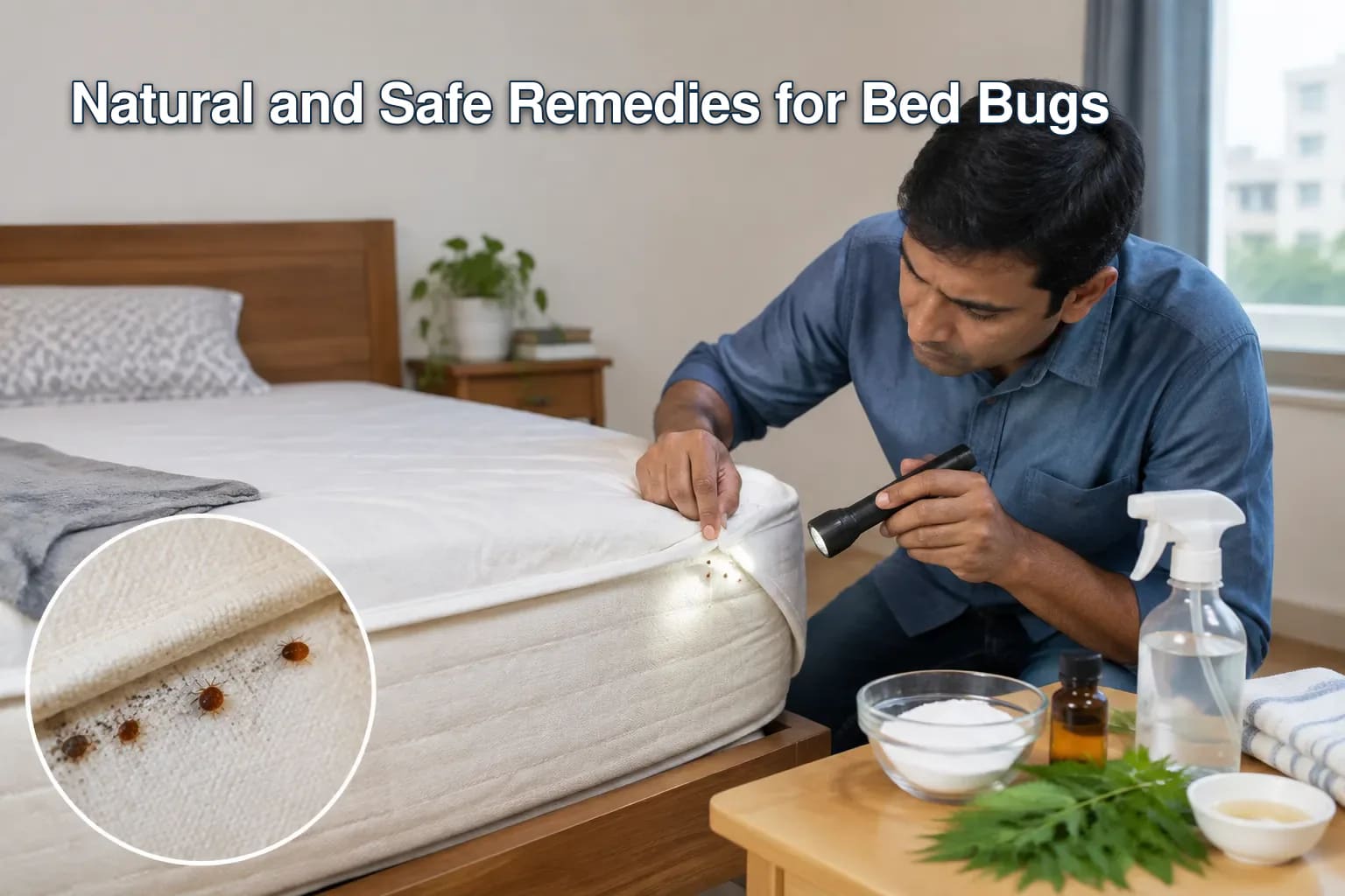 Step-by-step diagram of DIY bed bug prevention techniques.