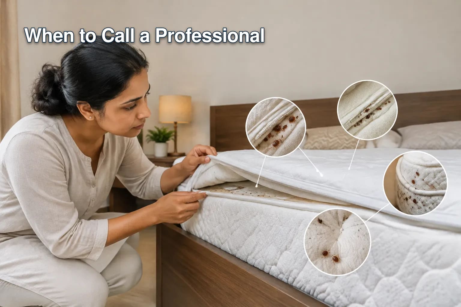 Diagram of bed bug hiding spots on a mattress.