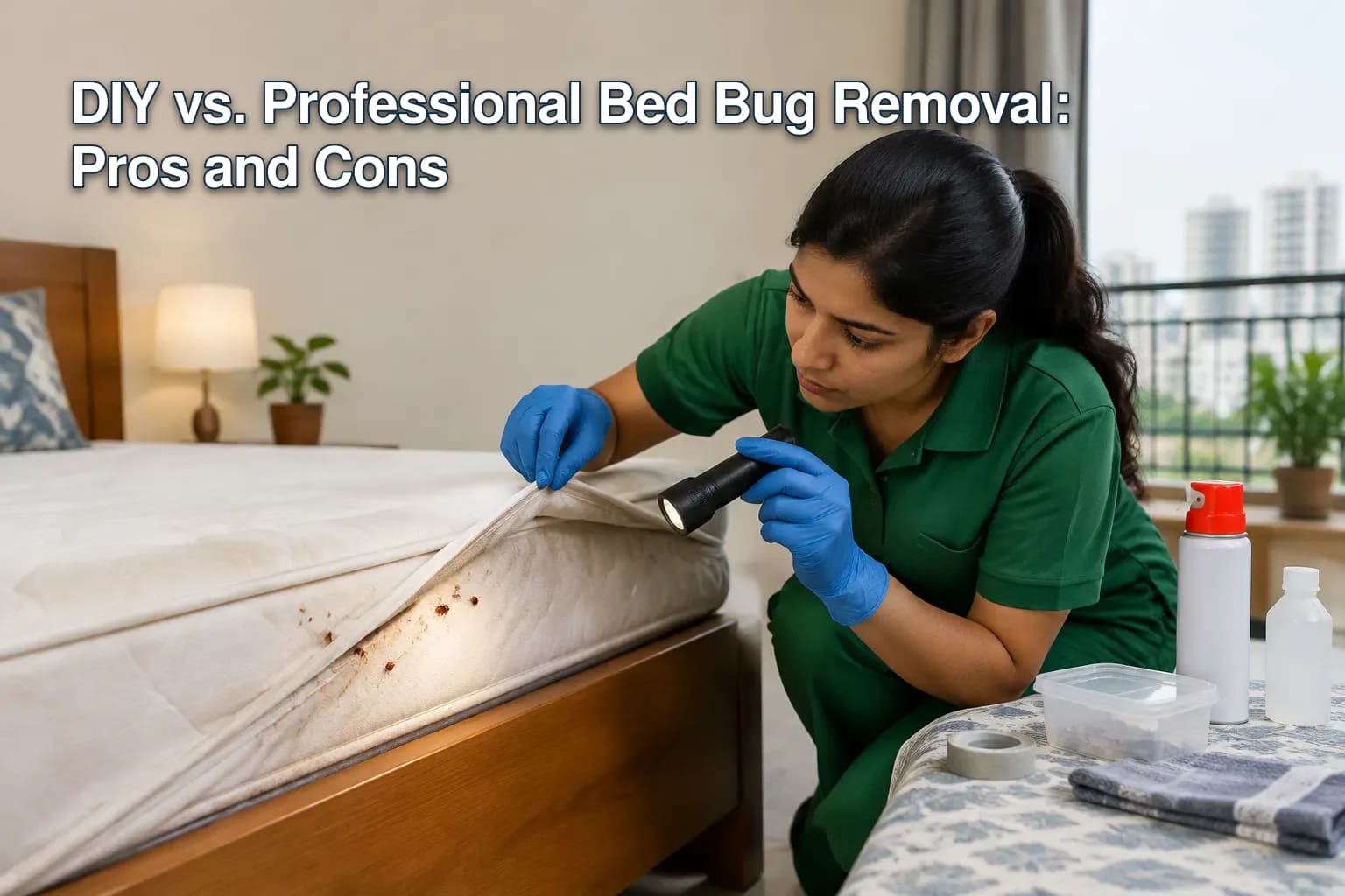 Diagram of heat treatment for bed bugs.