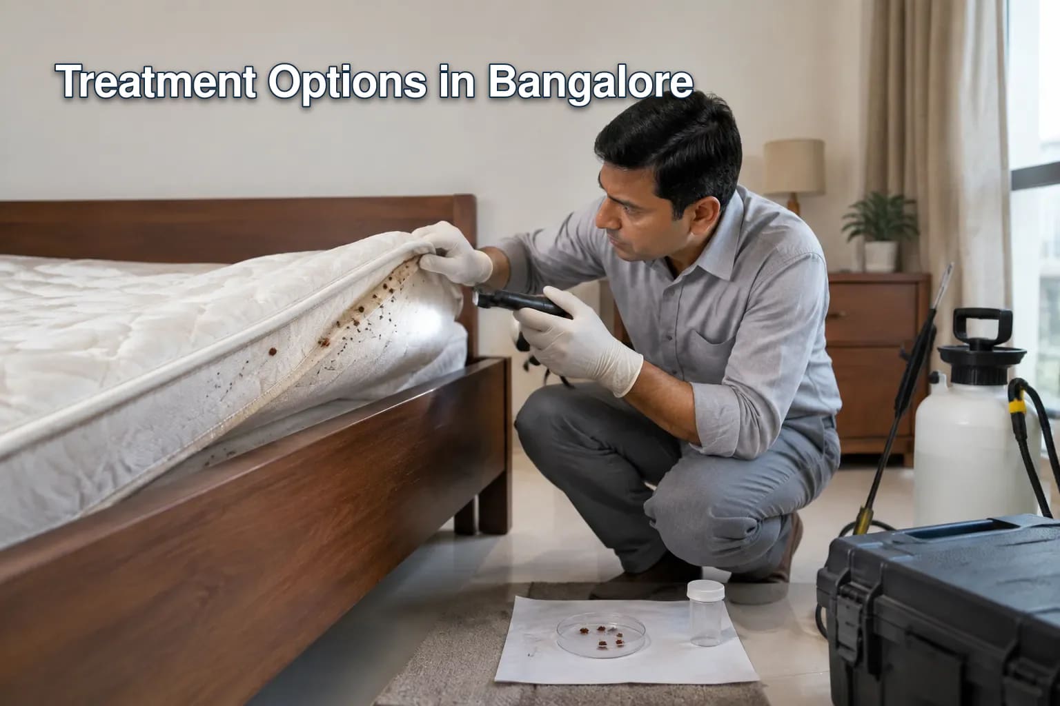 Person using fogger as a mistake in bed bug treatment strategy.