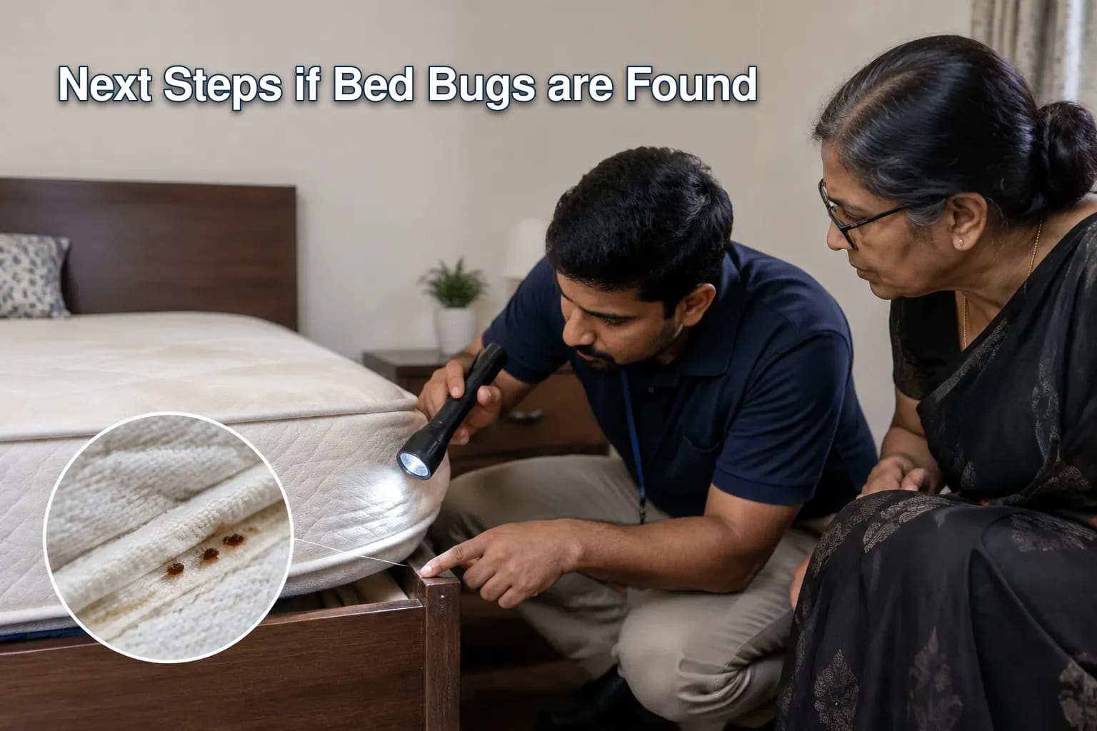 Inspection points along mattress seams, piping and bed-frame joints