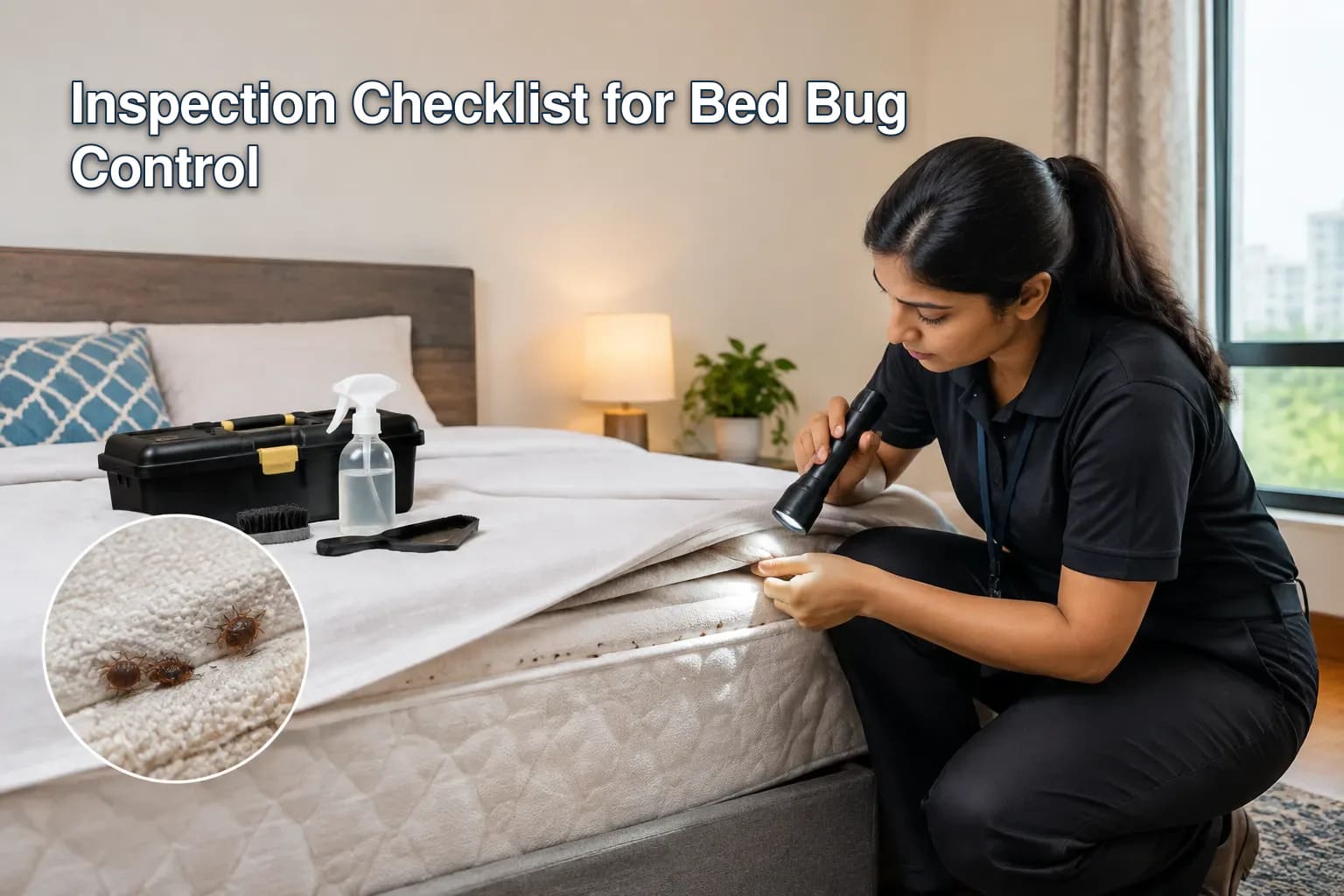 Steps in professional bed bug treatment workflow