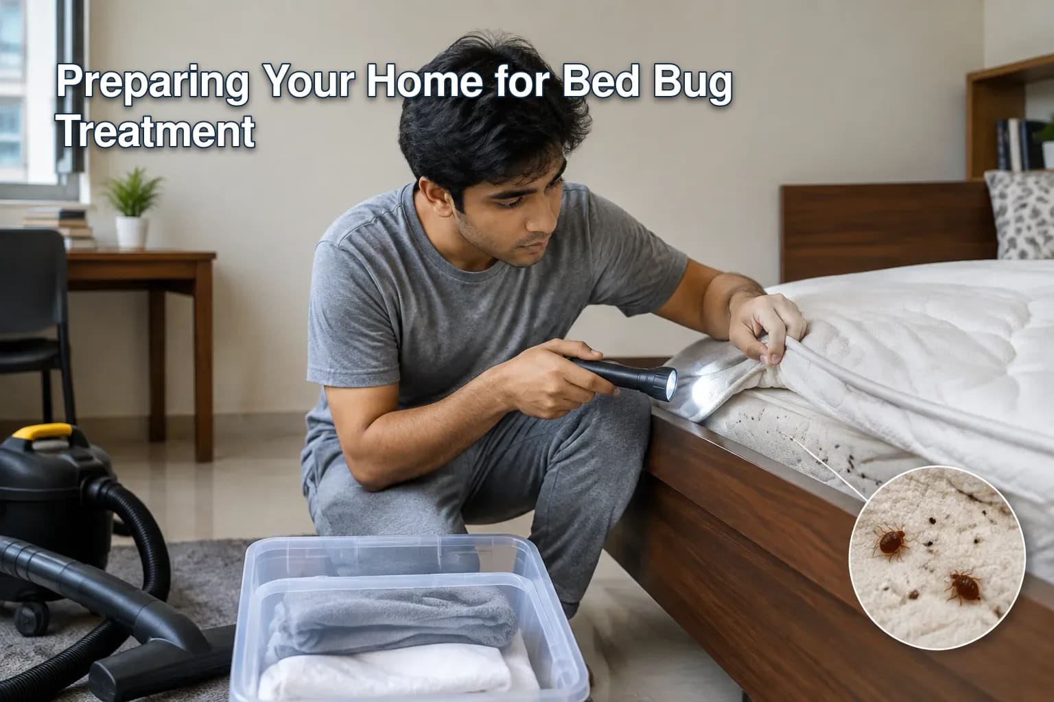 Infographic of bed bug treatment types.