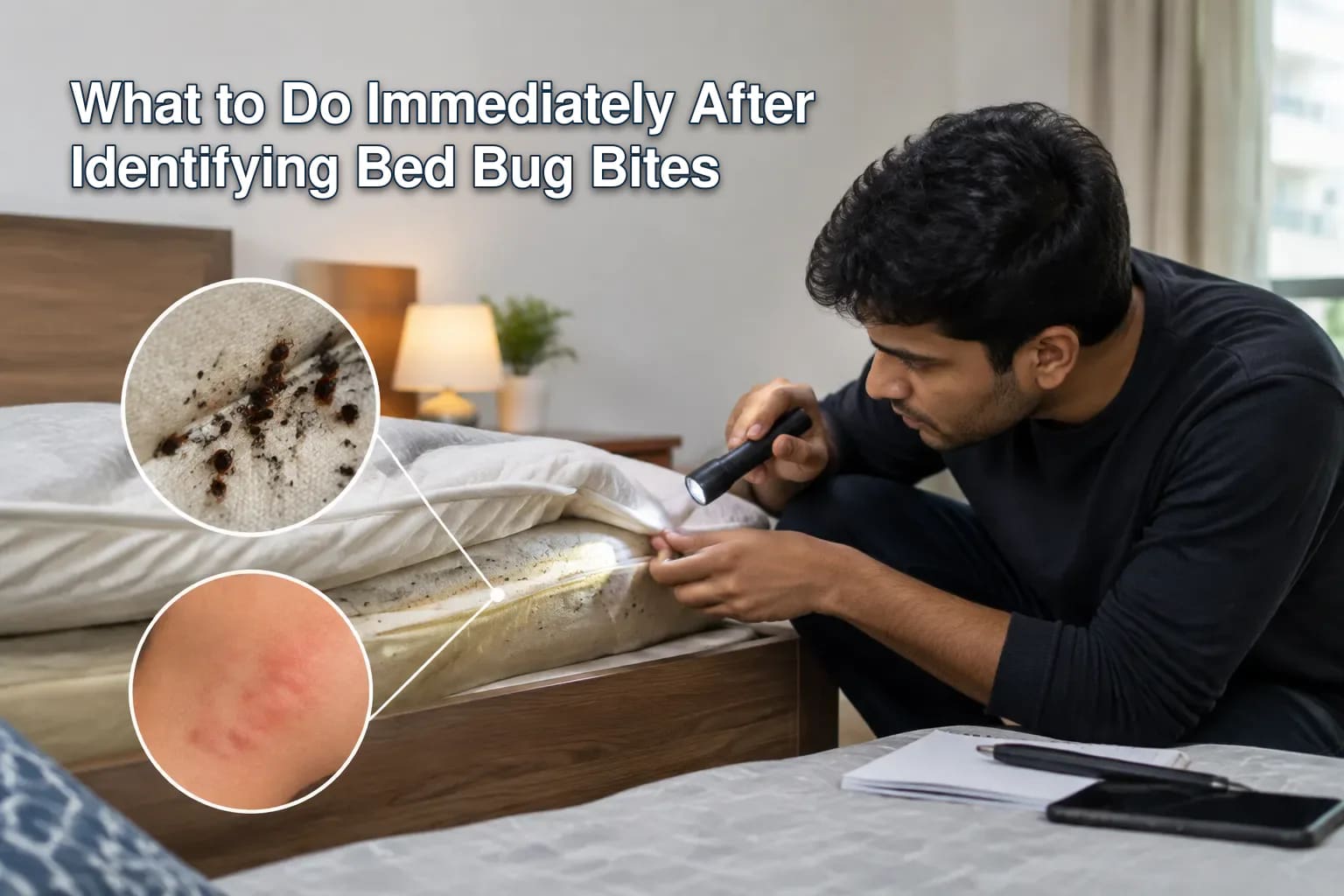Checklist for inspecting bed bug hiding spots like mattress seams and bed frames
