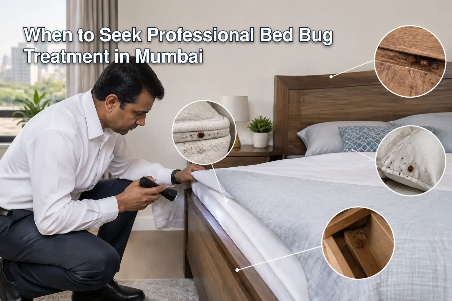 Common bed bug hiding spots in a bedroom
