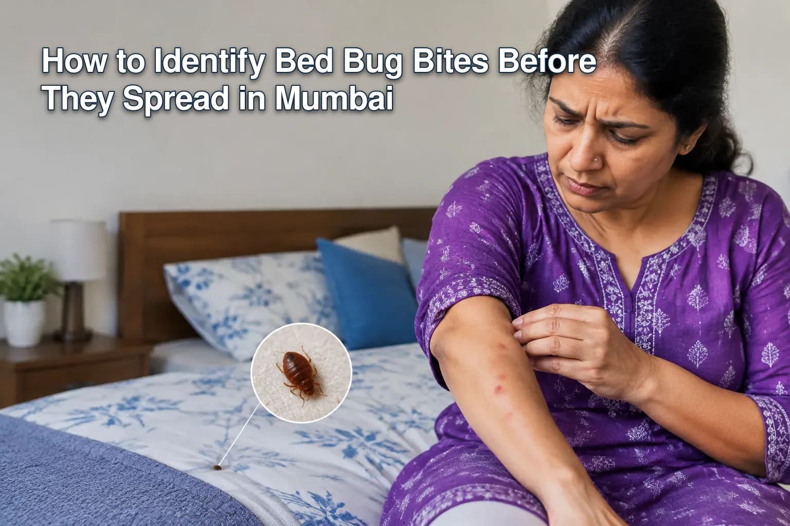 Red, itchy bed bug bites on skin