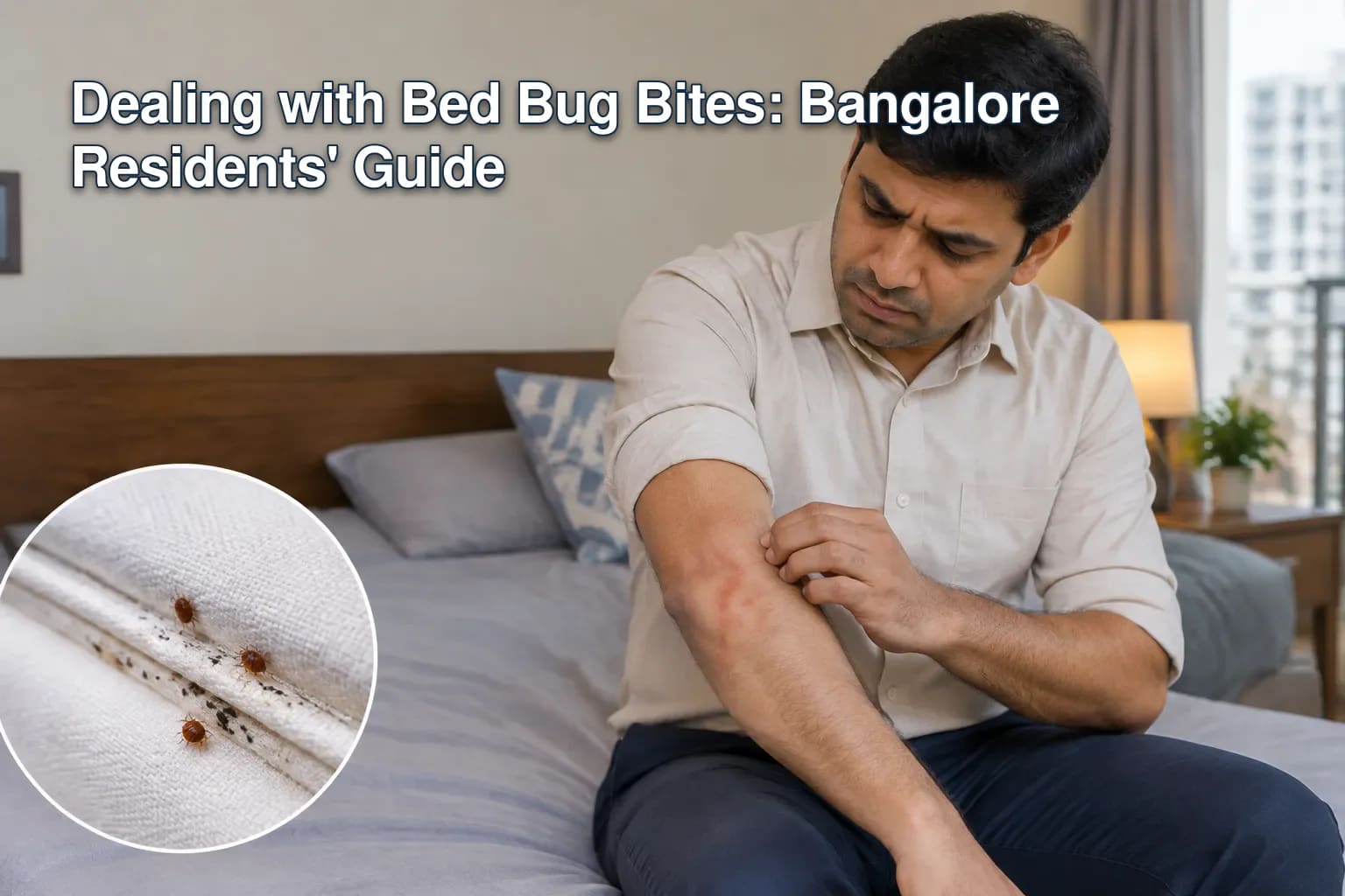 Bed bug bites on human skin