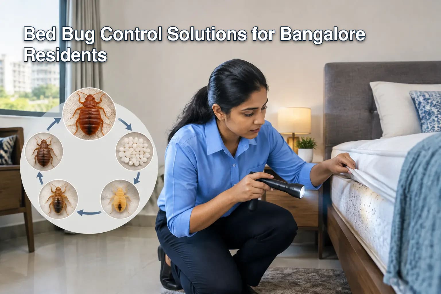 Diagram showing the lifecycle of bed bugs