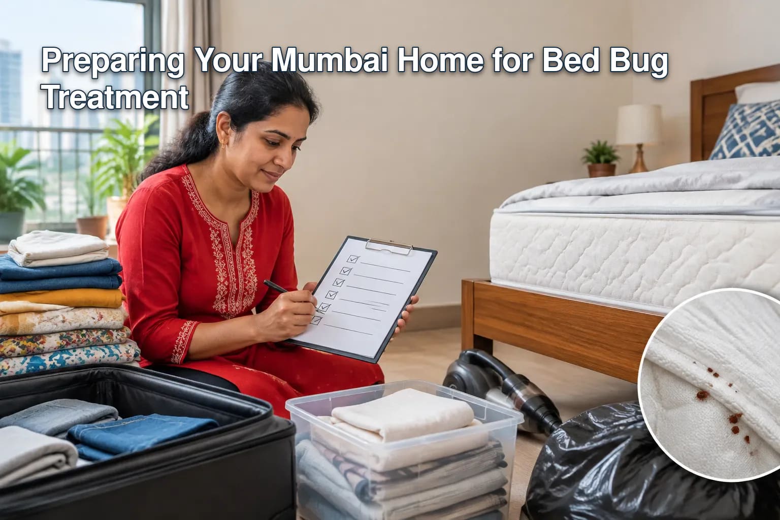 Checklist for preparing home for bed bug treatment