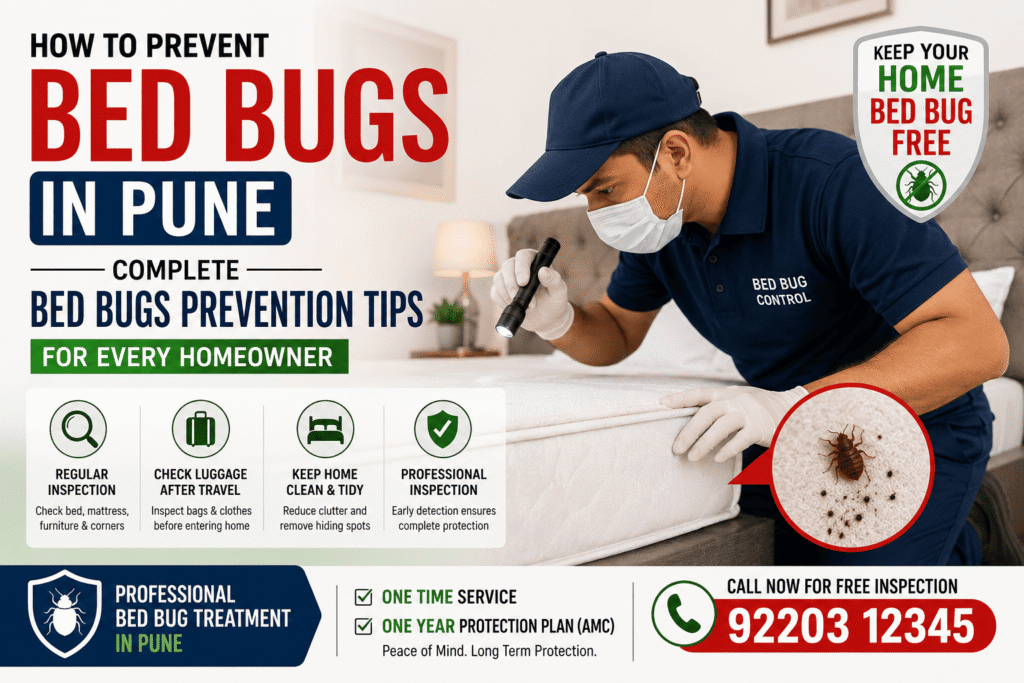 How to Prevent Bed Bugs in Pune: Complete Bed Bugs Prevention Tips for Every Homeowner 6 Bed Bugs Prevention Tips in Pune – Professional bed bug inspection and prevention for homes