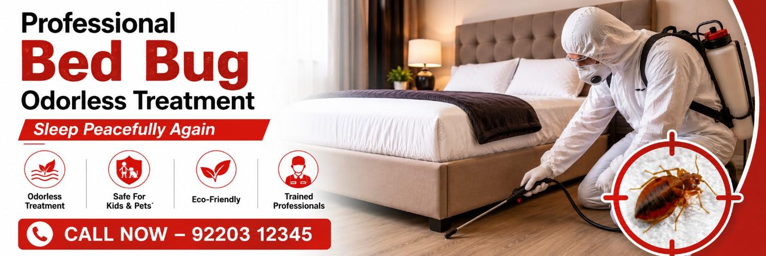 Same-day odorless bed bug treatment in Pune by certified professionals. Safe, effective bed bug control for mattresses, furniture and apartments.